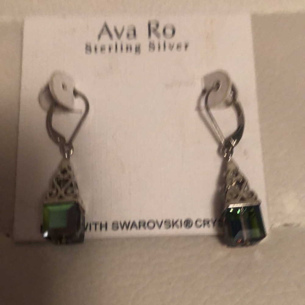 NWOT Sterling Silver Earrings with Swarovski Crystals